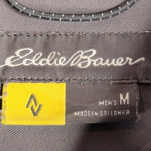 Eddie Bauer Mens Medium Travex LS Blue Gray Plaid Button Down Shirt Hike Camp - Picture 6 of 9